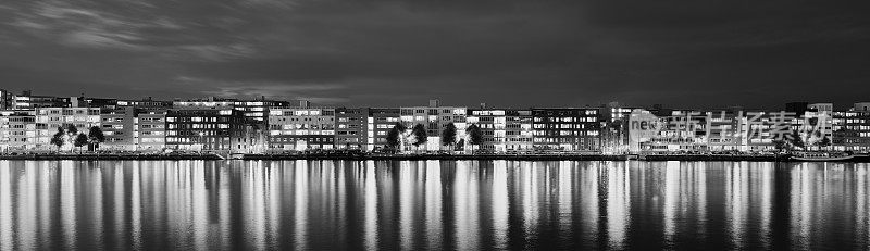 阿姆斯特丹 KNSM 岛城市天际线全景